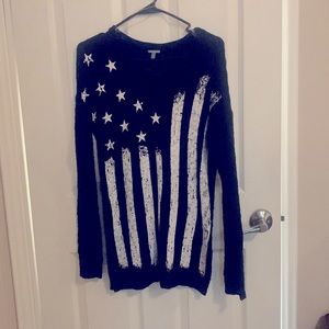 Black and white American flag sweater dress